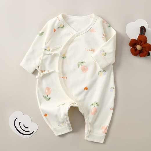 [Reine Baumwollkletterkleidung] Babykleidung Ein reines Baumwollbaby Jumpsuit 0-3 Monate alte Neugeborenen Basis Mantel M12013 Blaue Libelle 66 cm
