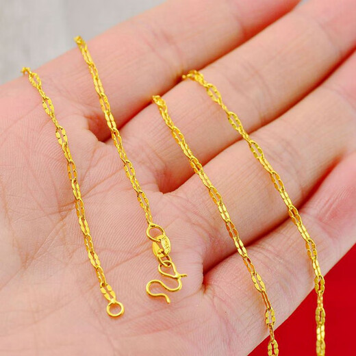 KZD Old Phoenix 999 pure gold Nordic gold necklace bride does not fade clavicle chain versatile gift fine style hand 13