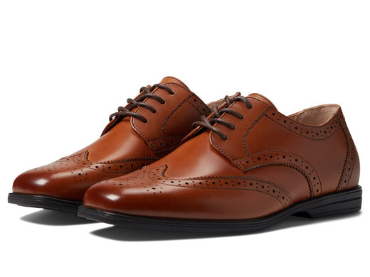 Florsheim Children's Leather Oxford Shoes Comfortable Memory Foam Insoles Boys Toddler Shoes Cognac 10 Toddler