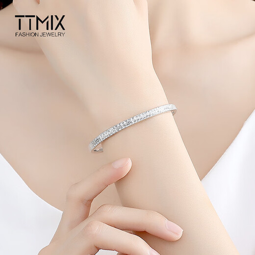 TTMIX imitation diamond pattern platinum bracelet for women pt950 platinum bracelet, round, fashionable and high-end push-pull bracelet, customized deposit, please contact customer service for details