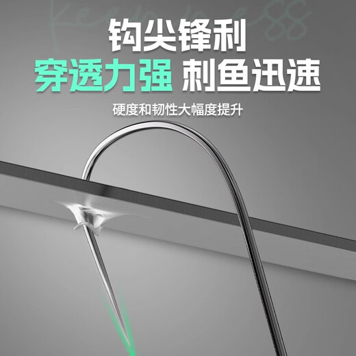 Kawasawa sub-line double hook wolf tooth competitive black pit anti-winding finished fish hook tied full set fishing hook crucian carp carp hook 75cm upgraded competitive wolf tooth hook 7 lines 0.6-0.8