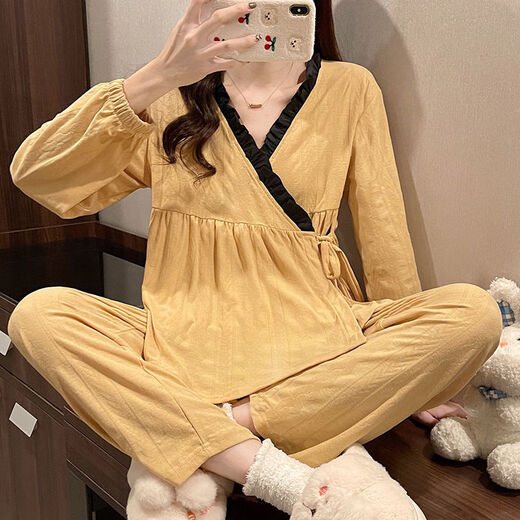 Feifei yinman hong kong léger luxe ffym cardigan pyjamas féminin coton d'automne pure coton insx sex sexy lace à manches longues v couche internet short show 3 3882 # jacquard blue m recommandé 80-105 Jin [Jin est égal à 0,5 kg]