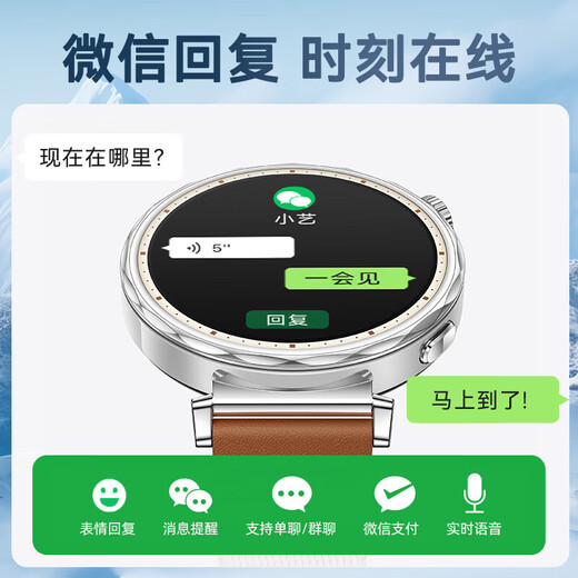 
Huawei [National Subsidy 15%] Huawei Watch Watch GT5 Sports Smart Blood Oxygen Heart Rate Call WeChat Sleep Students GT43Pro Upgrade Cangshan Gray Watch + Topa Blue Customized Watch Strap