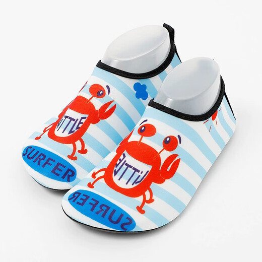 Tian Miaomiao children's quick-drying beach shoes for boys and girls, wading river shoes for swimming, non-slip and anti-cut soft shoes, water park sandals and socks, children's wading beach shoes, crab size 32-33, shoe length 203mm, about 6-7 years old