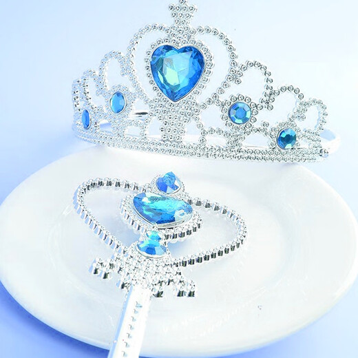 
Disney Frozen Children's Crown Magic Stick Set Girl Princess Elsa Crown Wig Braided Headdress Hair Accessories Trends Hot Sale Four-Piece Set