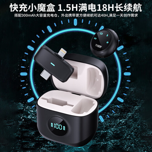 Sony Ericsson (soaiy) MK50 radio microphone wireless double-head lavalier microphone live recording equipment short video outdoor TikTok karaoke professional noise reduction portable wireless microphone one drag and one warehouse black