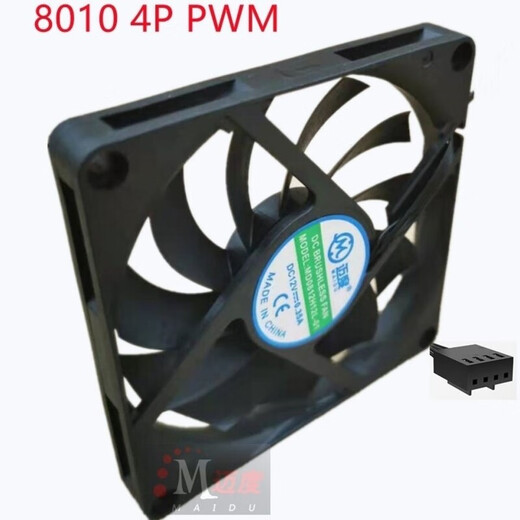 8010风扇迈度散热超薄高转速3/4p调速it×机箱路 1.25 4P调速12V 9215黑鲨2800转