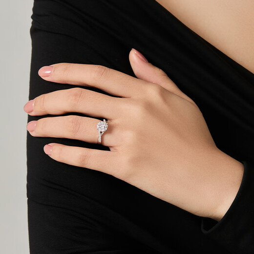 DEINO Diamond Ring for Women Proposal Diamond Ring Artificially Grown Diamond Ring Engagement Light Luxury Gift for Women D-E Color/VS Clarity Luxury Gift Box 1 Carat