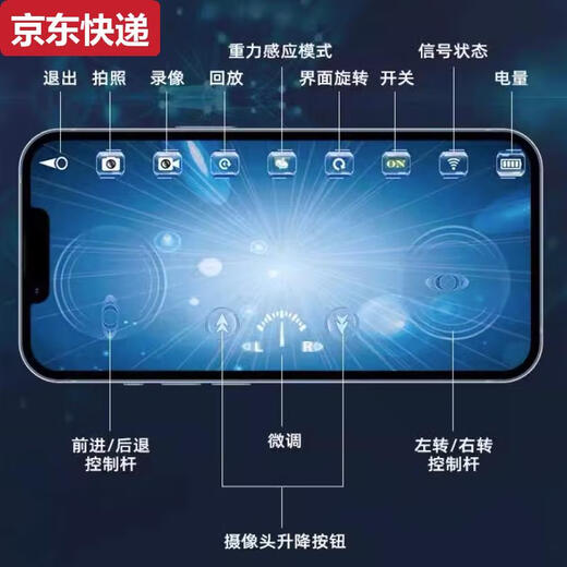 CAOX遥控船玩具可下水带摄像头潜水艇电动遥控器儿童男孩快艇戏水船艇 蓝色四通潜水艇 标配