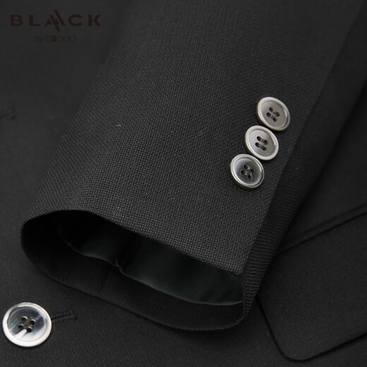 G2000 Sheep Wool Blended/Anti-static/Shopping New Men's Machine Washable Suit and Trousers Anti-static-Contains Wool-Dark Pattern-Black 48