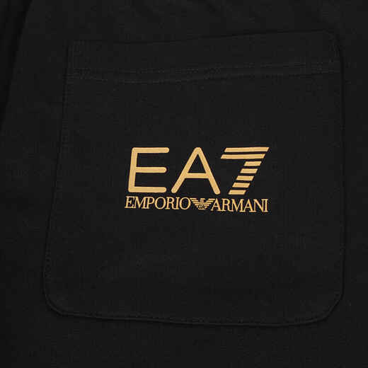 Armani (Emporio Armani) EA7 men's pants 2025 new classic micro-label casual print lightweight breathable comfortable sports pants leggings black gold S