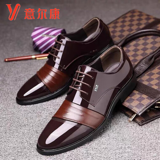 YRC Yierkang Zapatos de cuero para hombres en invierno Nuevo negocio ropa formal y versátiles zapatos de boda calientes casuales y atercioales 9928 Negro High-Ded 43