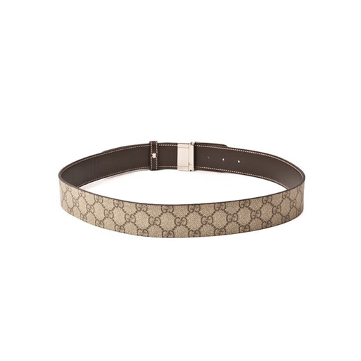 Gucci men's belt fashion double-sided cut-out men's belt [authentic] [gift] Coffee 245861 KGDHN 9767 100
