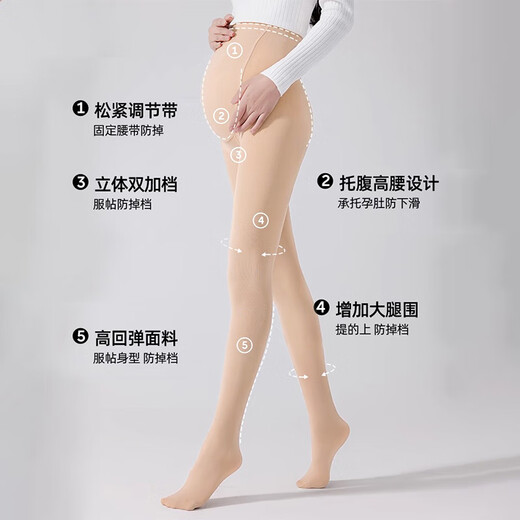 Jingqi (Joyncleon) Schwangere Frauenbasissocken, Frühlings- und Herbst -Leggings, nackte Beine, draußen mit Strumpfhosenstrümpfen, Haut und Füßen Jyk177968