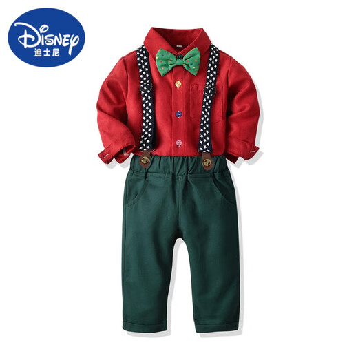 
Disney Christmas Show Clothing Children's Clothing Boys Birthday Suit Plaid Shirt Christmas Eve Overalls Event Show Dress 679 130cm