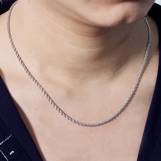 Fiber Bundle (QIANSHU) platinum necklace men's twist rope chain clavicle chain gold chain platinum pt950 platinum necklace pendant for women weighs about 8.17 grams, is about 50 cm long, and is about 1.7 thick