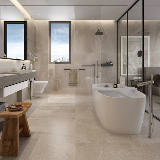 XMSJ蜜蜂砂岩质感大理石瓷砖客厅卫生间墙砖哑光暖灰地板砖 火山岩12611 其它