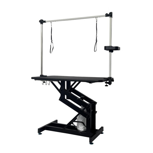 BAOHE DC Hydraulic Lifting Pet Grooming Table Grooming Table Dog Style Trimming and Blowing Pet Shop Special High-end Large and Medium Size 1.2m Hydraulic Aluminum Edge Arms Black