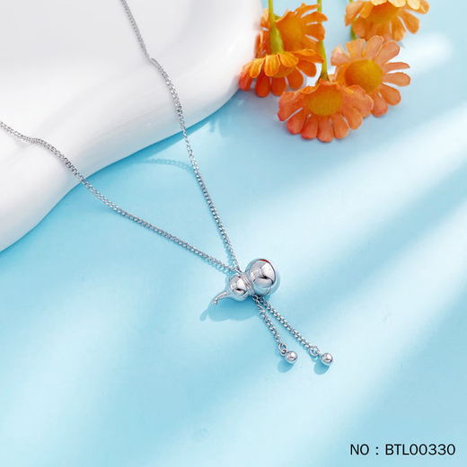 Liansichao PT950 solid Fu brand tassel platinum necklace Fu Lu double gourd pendant platinum chain set Valentine's Day gift platinum solid Fu brand gourd set chain about 5.26g