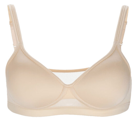 
Mixixidi (micisty) silk underwear for women without steel rings, double-sided mulberry silk bra bra bra underwear skin color 1105 (with back buckle) One size 80A
