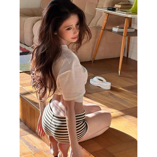 Pushui Square Striped Low taisted Shorts im Sommer New Hip Tight Casual Sports 690# L