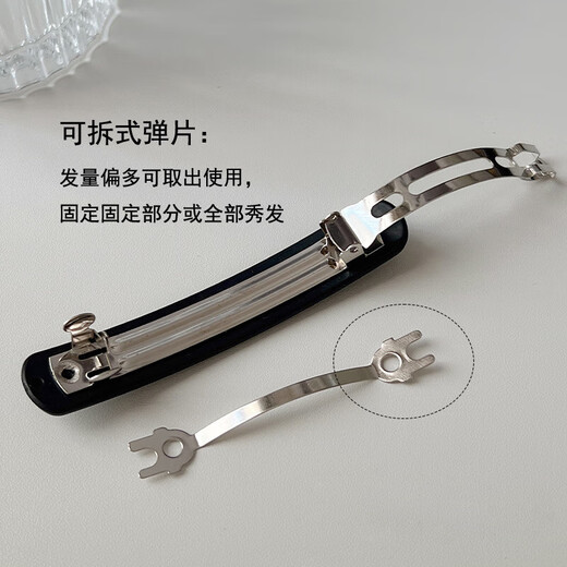 Simple frosted hairpin spring clip for the back of the head, one-word fashionable half-tied hair clip, fixed girl's side clip, navy blue