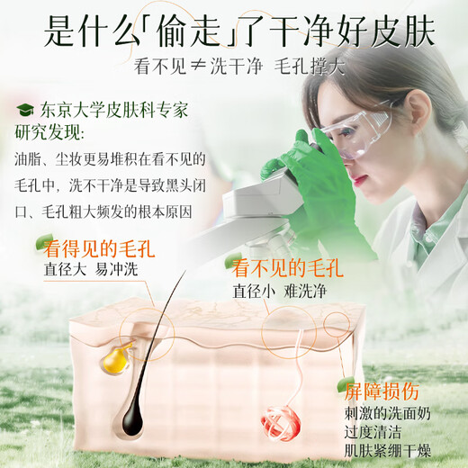 倾颜叶绿素氨基酸洗面奶男女士专用控油祛痘去黑头收缩毛孔洁面乳500g