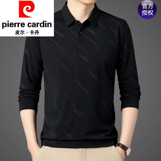 Pier Cardin High-End Summer Ice Seide Herren-T-Shirt Langarm 2025 Neue Gelegenheitsmänner aus mittleren Alterszeiten, dünnen Daddy T-Shirt Green 832 4xl 190 Vorschläge [185-200jin [Jin gleich 0,5 kg]]