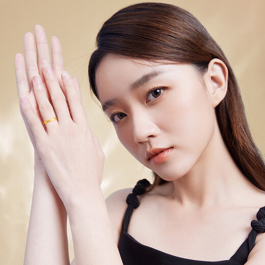 周六福莫比乌斯古法黄金戒指女生日礼物计价A0213621活口14号约3.31g