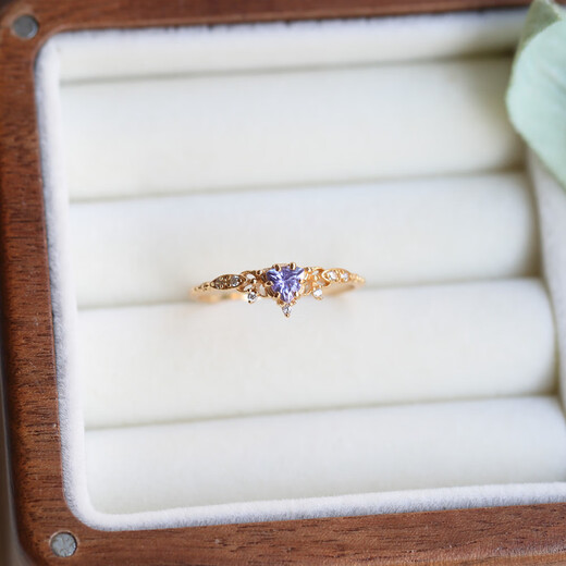 Hunter Secret Museum Light Luxury Romantic Purple Natural Tanzanite Ring 925 Sterling Silver Necklace Earrings Ring Birthstone Tanzanite Ring US Size 5