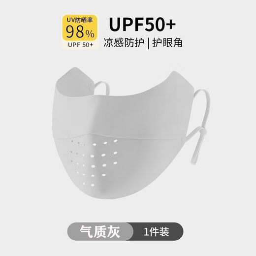 Jiaoxiafan Seamless Sunscreen Mask for Women, Anti-UV Ice Silk Eye Corner Covering Face, Thin Sunscreen Mask, Temperament Gray, Ice Feel Sunscreen UFP50+