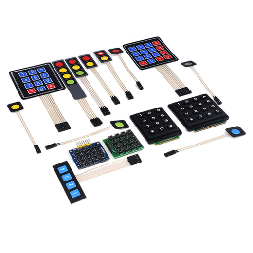 Zejie 4/12/16 key microcontroller membrane keyboard matrix keys 1*4/3*4/4*4 tact switch module 2*4 patch buttons red