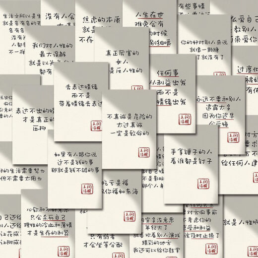 【9740人收藏】96张网络人间清醒台词文字经典语录贴纸装饰手机壳桌面贴画 96张人间清醒贴纸【两套重复】 普通op袋装