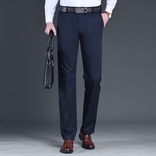 
Tommy Hee Kelly [Tommy Tony] casual pants for men, all cotton DP iron-free casual comfortable thin business straight-leg pants for men, 15601 navy blue 29 waist circumference 2 feet 2