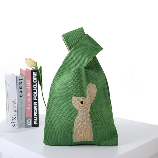 Korean ins knitted bag girls vest bag small square bag new year knitted bag hand bag knitted bag crossbody handbag cute cat