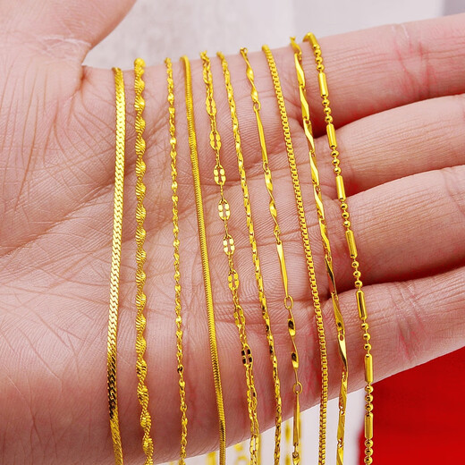 KZD Old Phoenix 999 pure gold Nordic gold necklace bride does not fade clavicle chain versatile gift fine style hand 13