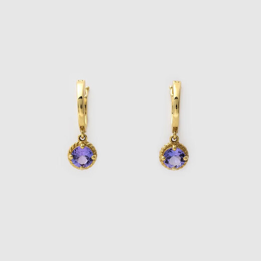 Shaoyu Natural Round Tanzanite Earrings Pendant Necklace 18k Gold Vintage Twist Inlaid Tanzania Origin Pendant (Excluding Chain)