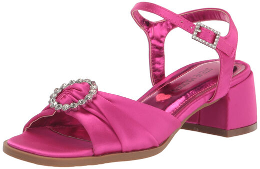 Steve Madden Girls' Shoes Unisex Children's Tango High Heel Sandals, Pink Pink 4 Big Kid