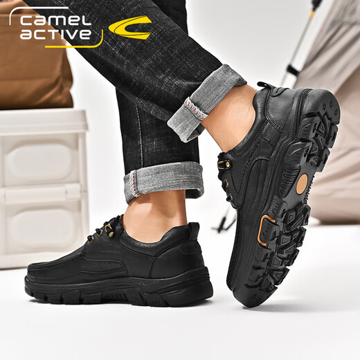 Kamel Dynamic Deutsch Kamel Casual Lederschuhe für Männer Echtes Leder im Freien Outdoor Outdoor-Gelegenheitsschuhe Nicht-Schlupf-Arbeitsschuhe mittleren Vaters Schuhe im mittleren Alter hellbraun (Top-Layer Cowide) 6198 44 Standard Lederschuhe Größe Größe