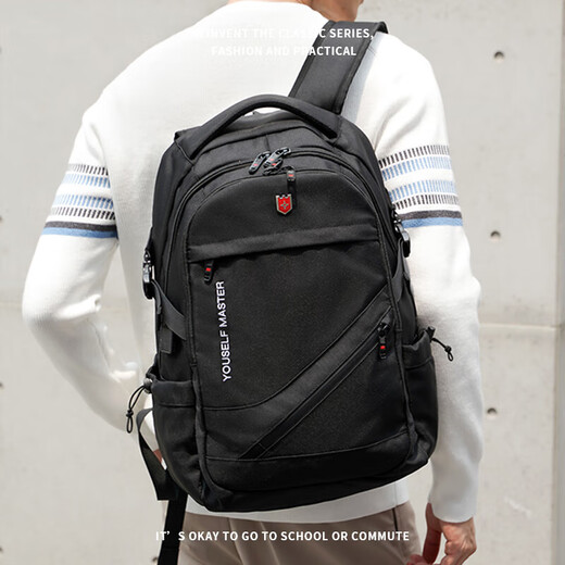 
JINSHIWQ Backpack Men's Large Capacity Business Travel Bag Computer Backpack Mountaineering Bag Junior High School College Students' School Bag