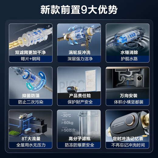 安吉尔J3527万向前置过滤器家用反冲洗全铜防爆全屋中央净水机 安吉尔J3527万向前置过滤器家用