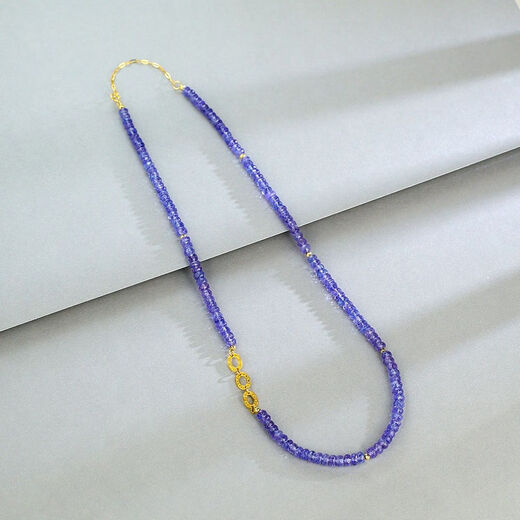 Pure Tanzanite Necklace 40+5 High Value Ethnic Style White Beaded Necklace 2024 New Style Gift for Girlfriend Chinese Valentine's Day Necklace