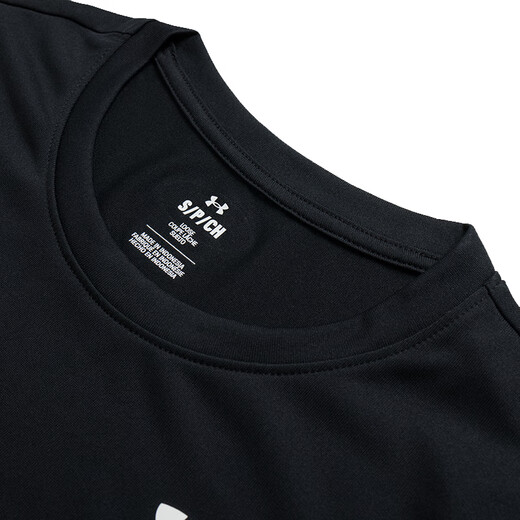 Under Armor official women's short-sleeved 2025 summer new half-sleeved casual tops fitness training yoga Pilates T-shirt black dry and breathable/recommended to go up one size S (160/80A)