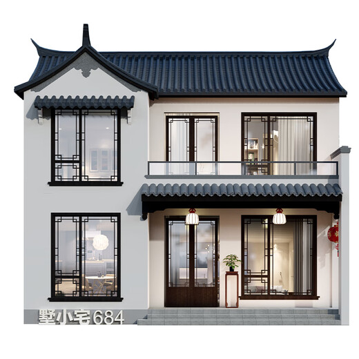 YL684 Rural selbst gebautes Haus mit einer zweistöckigen Villa im chinesischen Stil mit Terrassenentwurfszeichnungen. Custom Design Phased Bestellungen müssen den Kundendienst konsultieren