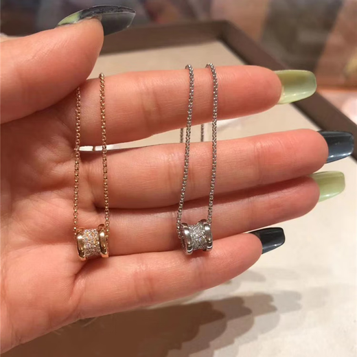 OeinOEIN 18K gold small waist necklace for women classic rose gold full diamond platinum pendant clavicle chain rose gold small waist