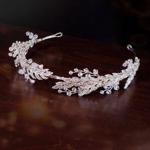 Wei Ci high-end Korean style bride crown tiara forest crystal princess headband wedding evening dress wedding hairstyle hair accessories silver