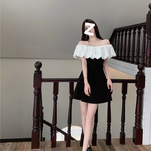 Fhhuabd One-Shoulder-Kleid 2024 Sommer neuer Stil Goldener Stil Lotus Blatthals Schlankes hip geschaltetes sexy Geburtstagskleid für Frauen 7374 Bilder S [vorgeschlagen 95 Jin [Jin gleich 0,5 kg] unten]