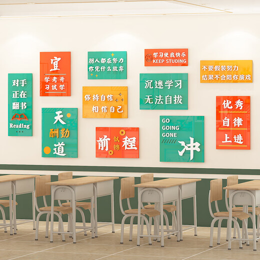Chengliu Klasse Dekoration Klassenzimmer Dekoration School Eröffnung der Junior High School Aufnahmeprüfung Inspirierende Slogans Blackboard Zeitung Kulturkonstruktion Wandkleber 3895 Mittelschule