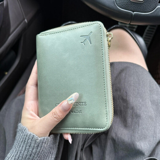 3 marchandises de voyage Clip de passeport Portefeuille PACLE MULTIFUNCTION INTÉGRÉ CLACLE CLAC CLAC CLACEMENT DE Rangement Air Clip Clipt Antift Brush Green 10.5 * 15,5 * 1,5 cm