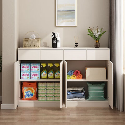 Katisha solid wood balcony cabinet storage cabinet with drawers household sun-proof and moisture-proof shoe cabinet sundry storage cabinet bay window cabinet customization length 100 depth 40 height 80 two doors and two drawers entry package installation